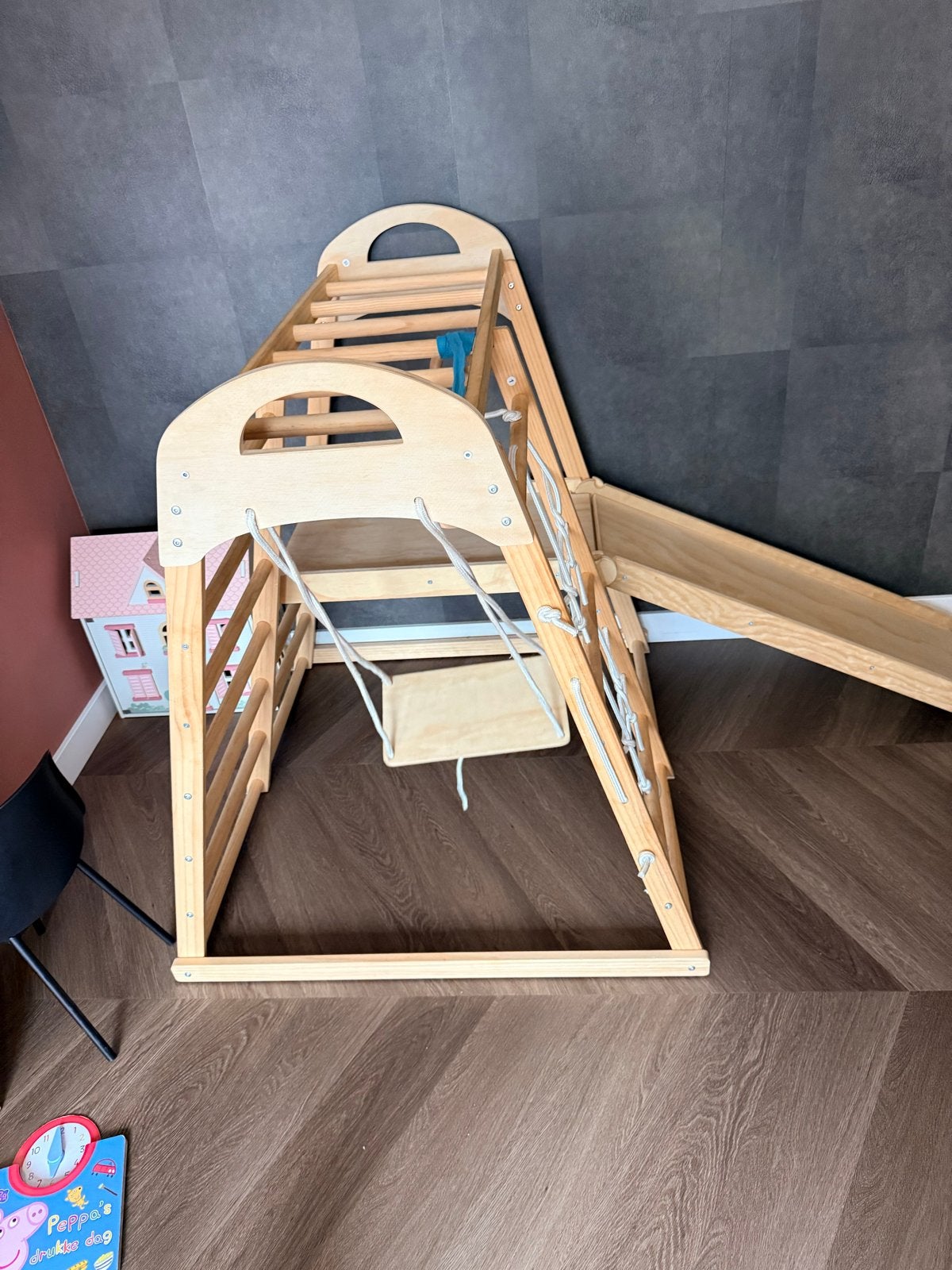 Peutergym Indoor Klimrek met Glijbaan en Schommel, Ophalen of Verzenden, Gebruikt, Glijbaan