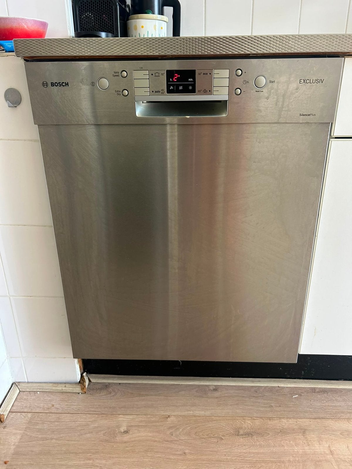 Bosch Exclusiv SilencePlus Vaatwasser RVS, Witgoed en Apparatuur, Vaatwasmachines, Ophalen, Gebruikt, 60 cm of meer, Eco programma
