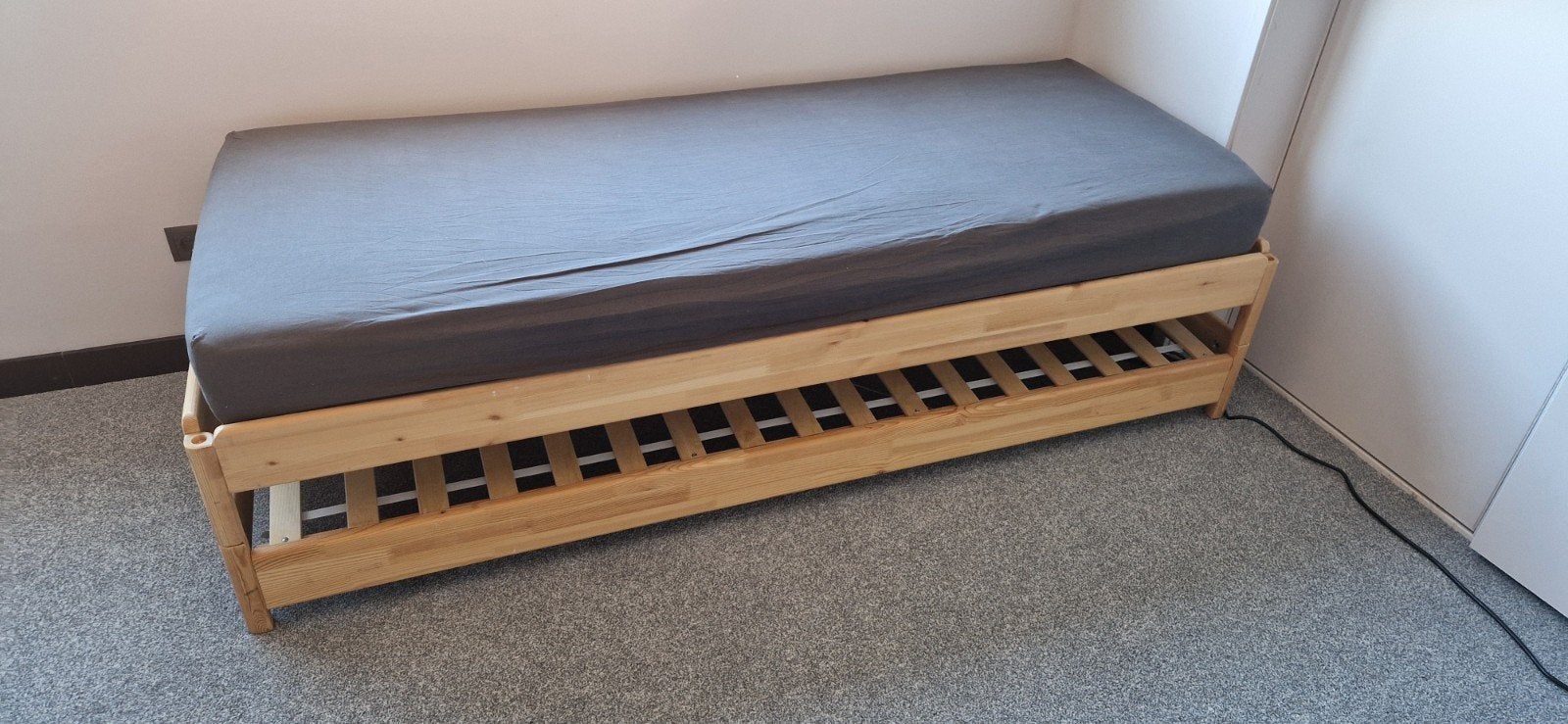 Stapelbaar bed Ikea Utåker, Ophalen, Gebruikt, Wit, Tweepersoons