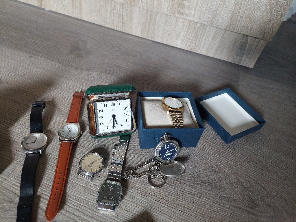 horloges heren (pols en zak) en reiswekker, Ophalen of Verzenden, Gebruikt, Overige materialen, Overige merken
