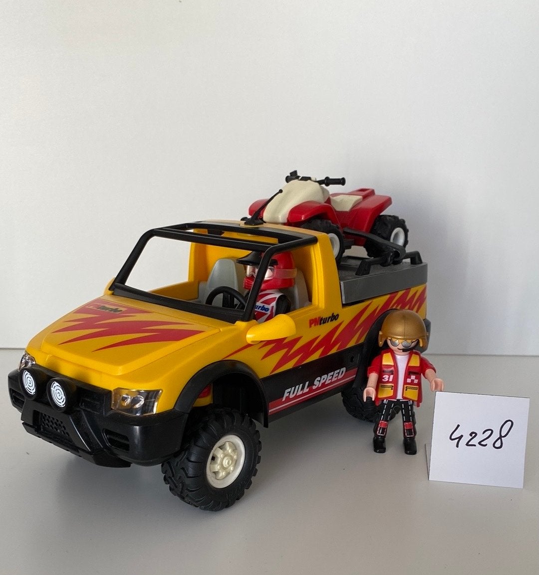 Playmobil 4228 PNturbo Pick-up met Quad en figuur, Kinderen en Baby's, Gebruikt, Complete set, Voertuig, Ophalen of Verzenden