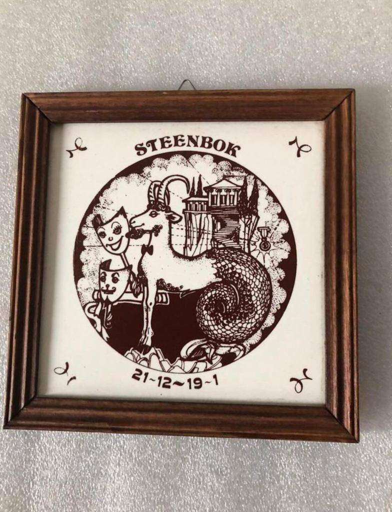 Wandbord / lijst met tegel - 17x17 cm vierkant, Ophalen of Verzenden
