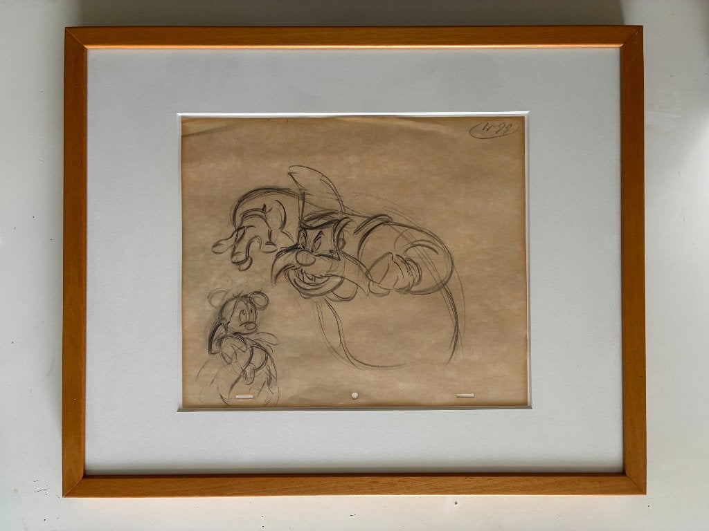 Disney Rough animation drawing Mickey's 60th Birthday, Verzamelen, Ophalen of Verzenden, Mickey Mouse, Gebruikt, Overige typen