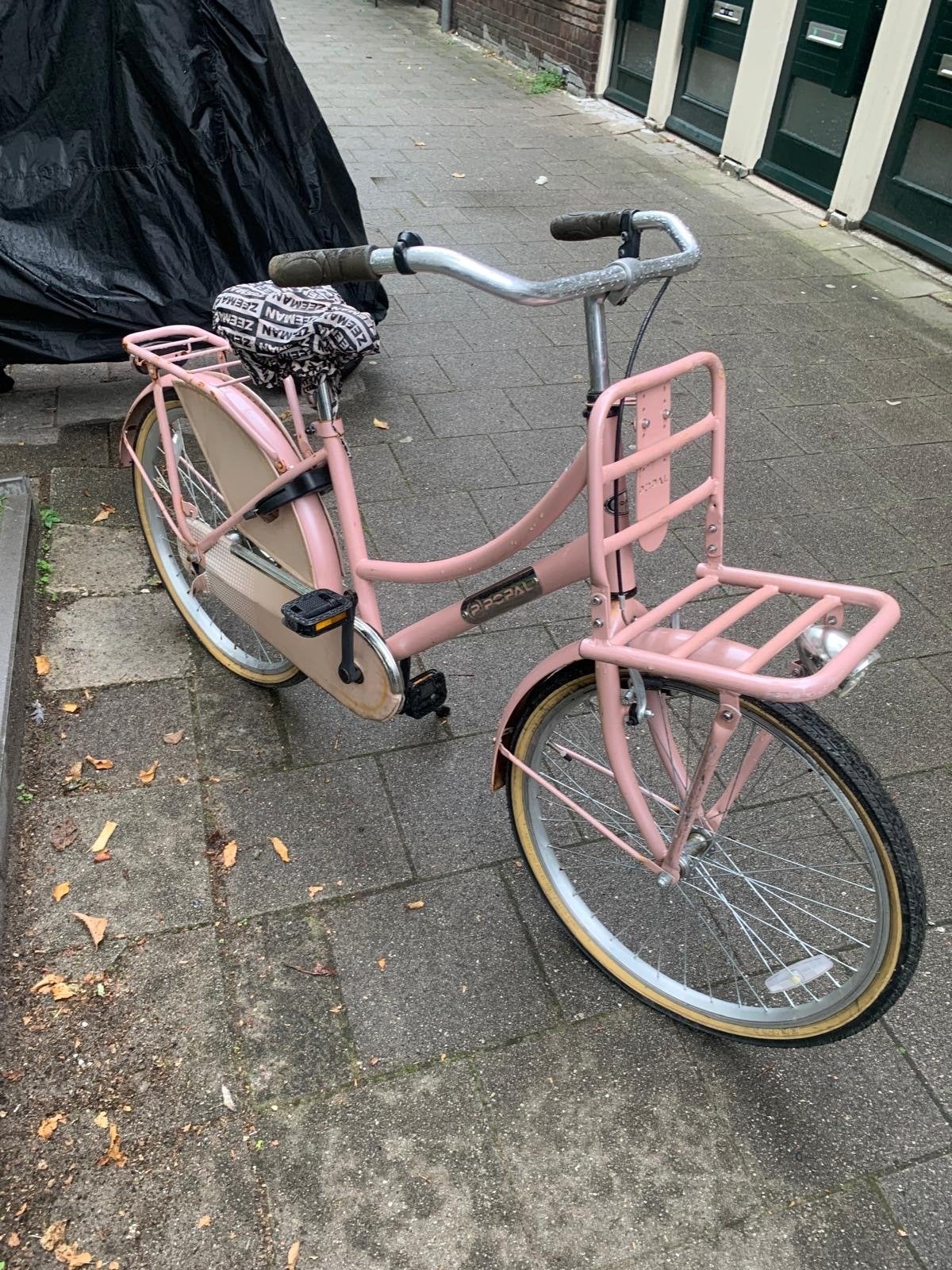 Roze kinderfiets met voordrager - Gebruikt, Fietsen en Brommers, Ophalen, Gebruikt