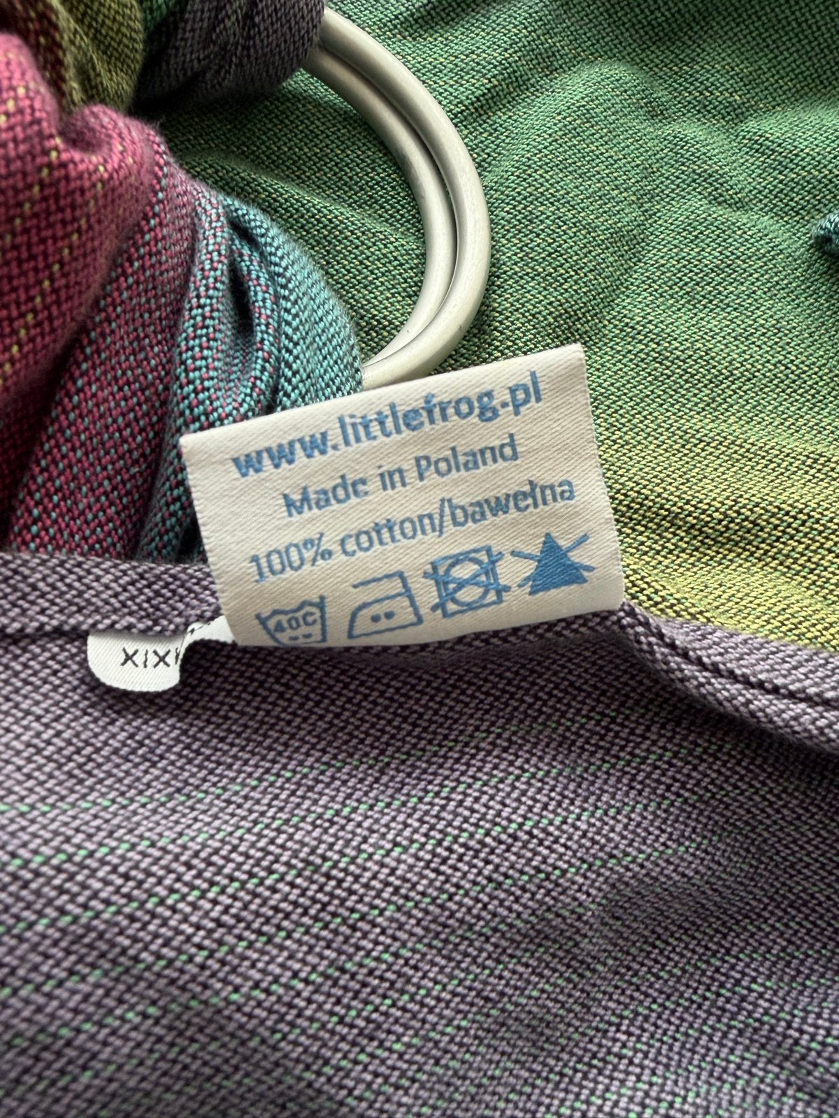 Little Frog Ringsling Draagdoek 100% Katoen Regenboog, Draagdoek, Zo goed als nieuw, Buik, Rug of Zij, Ophalen