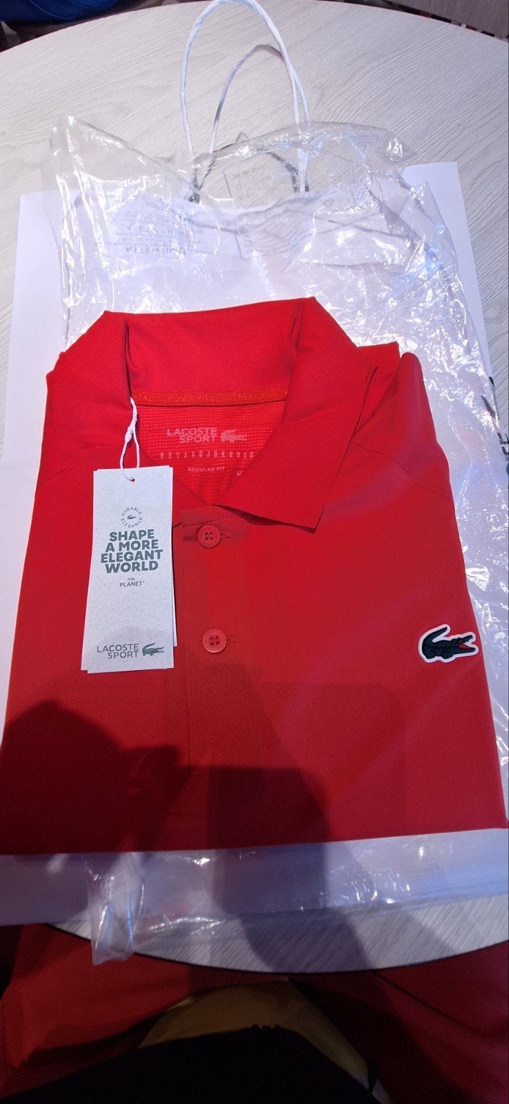 BNWT Lacoste Sport Novak Djokovic Polo Shirt US XL, Ophalen of Verzenden, Nieuw, Lacoste