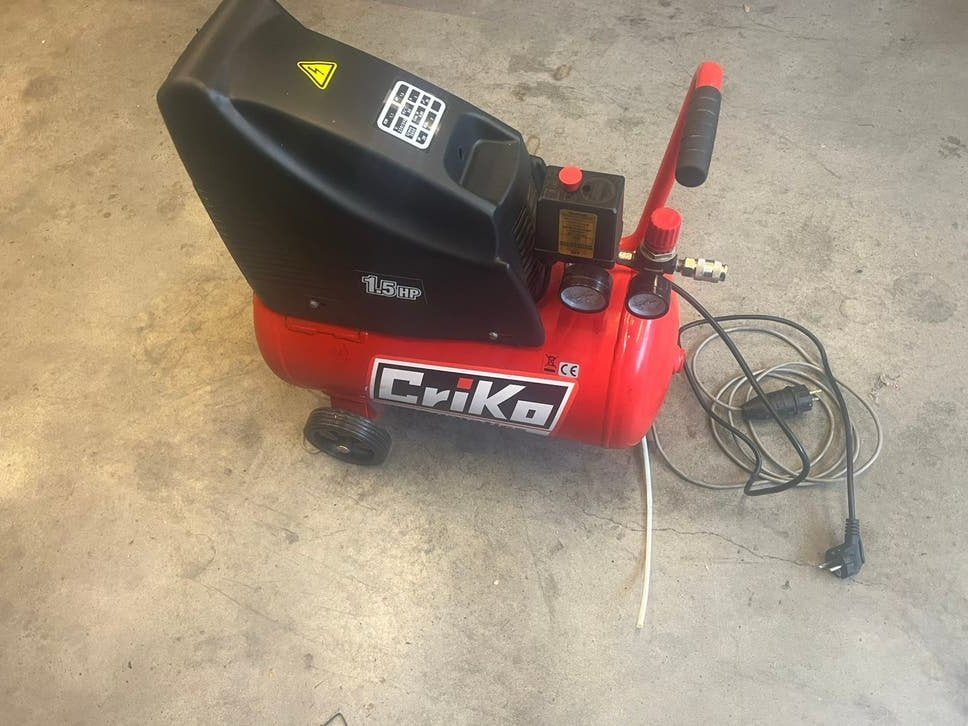 Criko compressor perslucht 230v olievrij, Doe-het-zelf en Verbouw, Ophalen of Verzenden, Zo goed als nieuw, Minder dan 200 liter/min