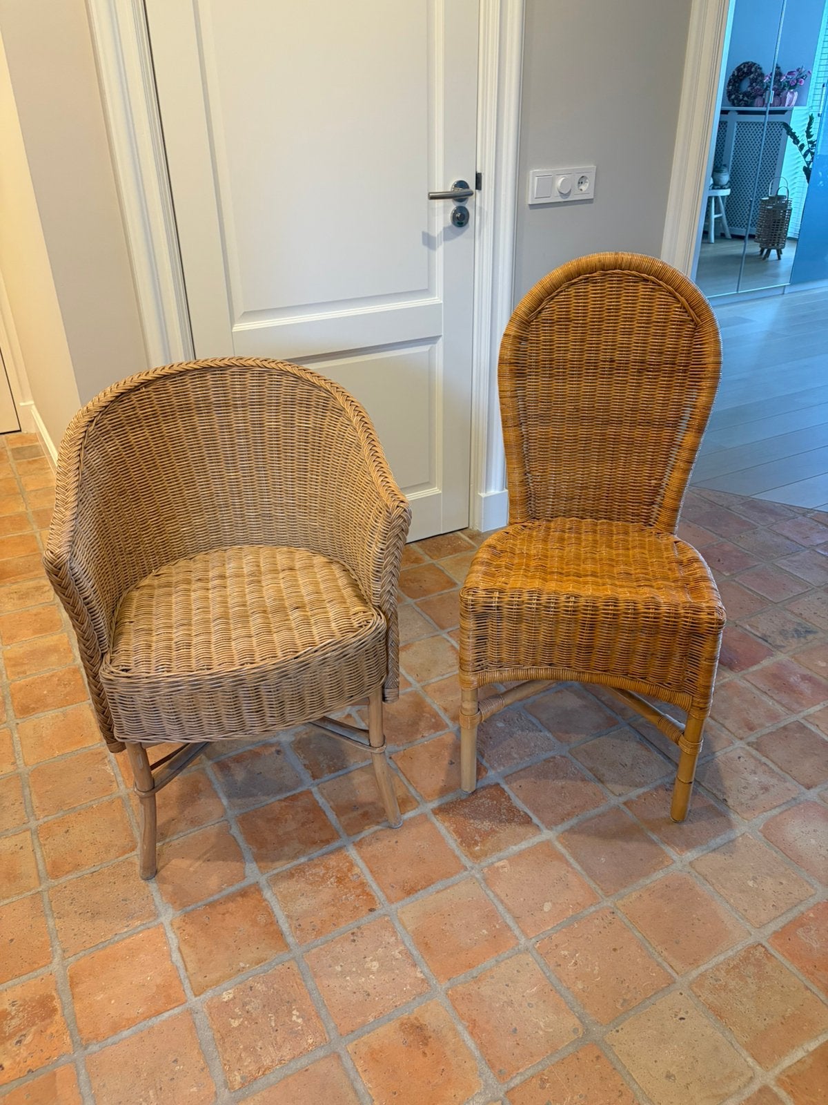 Rieten stoelen gratis, Ophalen, Gebruikt, Bruin, Twee