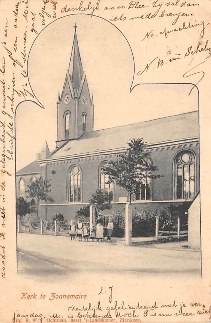 Zonnemaire Kerk Zeeland Schouwen-Duiveland, Verzenden, Voor 1920, Gelopen, Zeeland