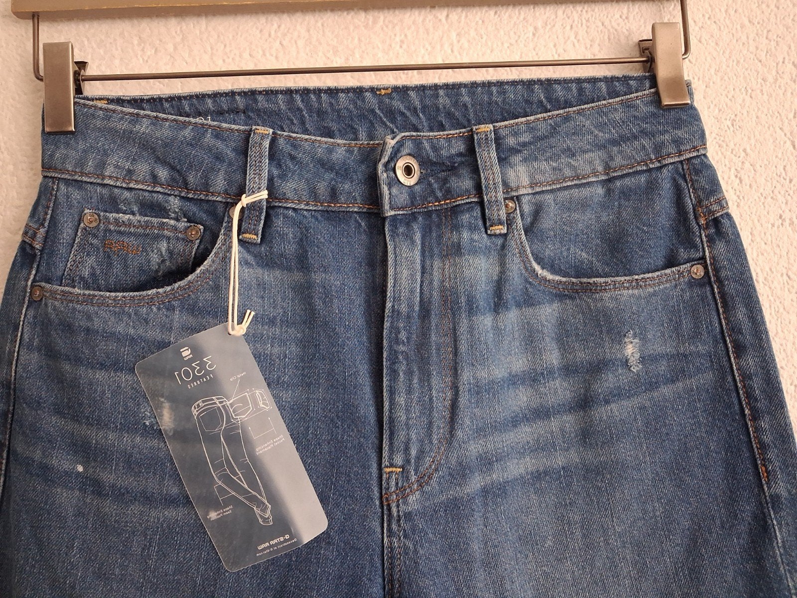 G-Star RAW 3301 Ultra High Straight Jeans W27 L32, Blauw, Nieuw, Ophalen of Verzenden, W27 (confectie 34) of kleiner