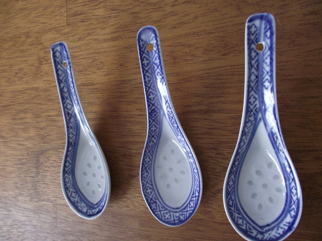 5 porselein rijstlepel met ophangoog wanyu lepel 14 cm p st, Antiek en Kunst, Ophalen of Verzenden