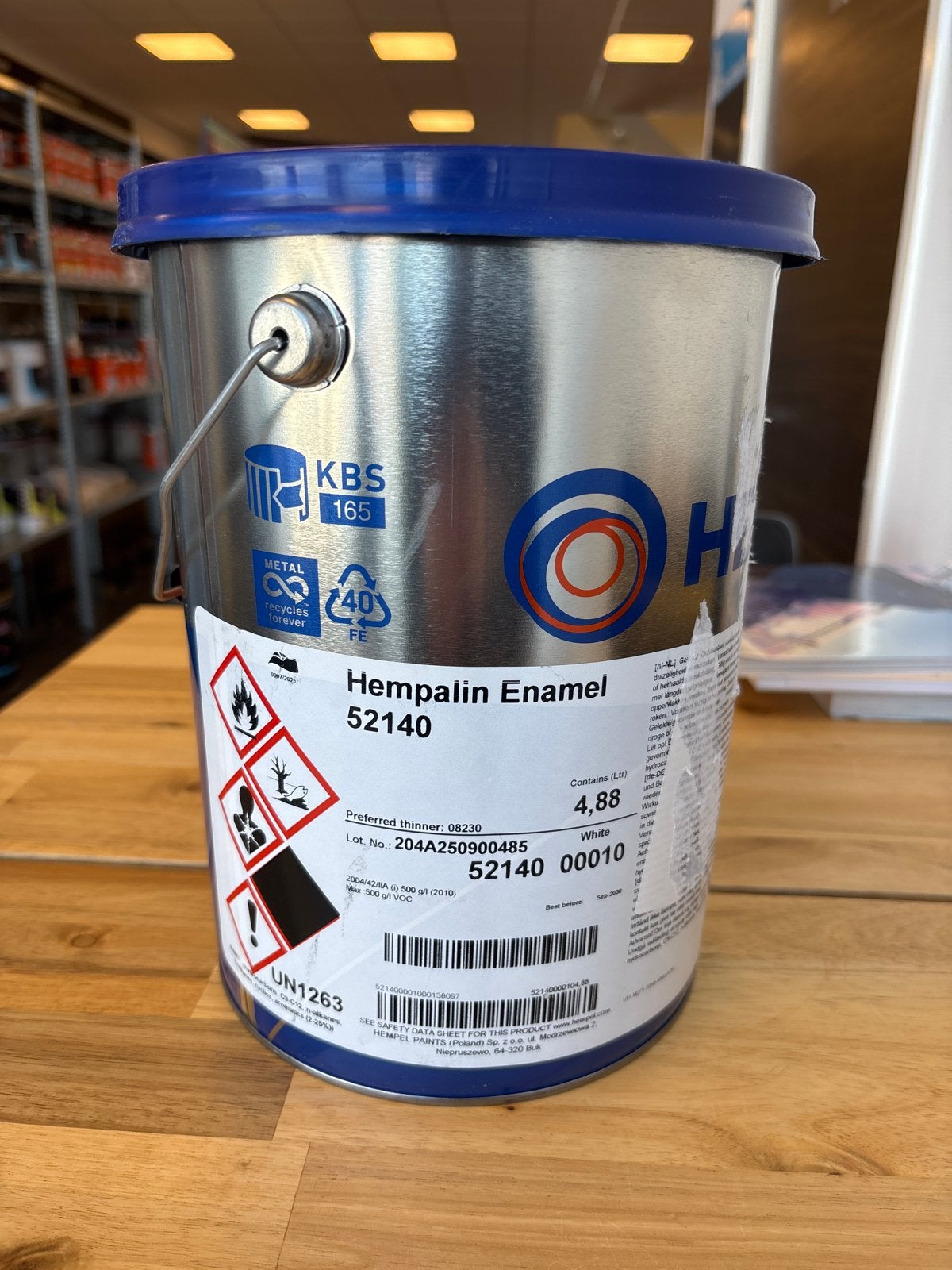 Hempel Hempalin Enamel 52140 RAL 6027 Lichtgroen 5L, 5 tot 10 liter, Nieuw, Ophalen of Verzenden, Lak