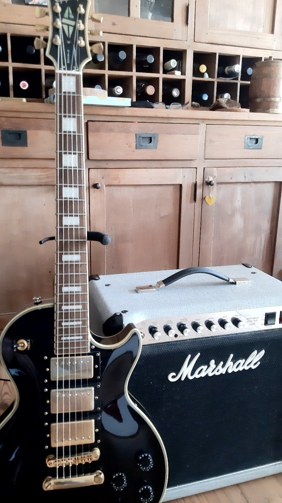 Epiphone Black Beauty &Marshall 2525c, Ophalen, Zo goed als nieuw, Solid body, Epiphone