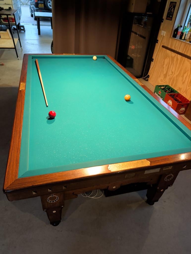 Biljarttafel 230x115 recent kleed en goede banden, Sport en Fitness, Ophalen, Biljarttafel