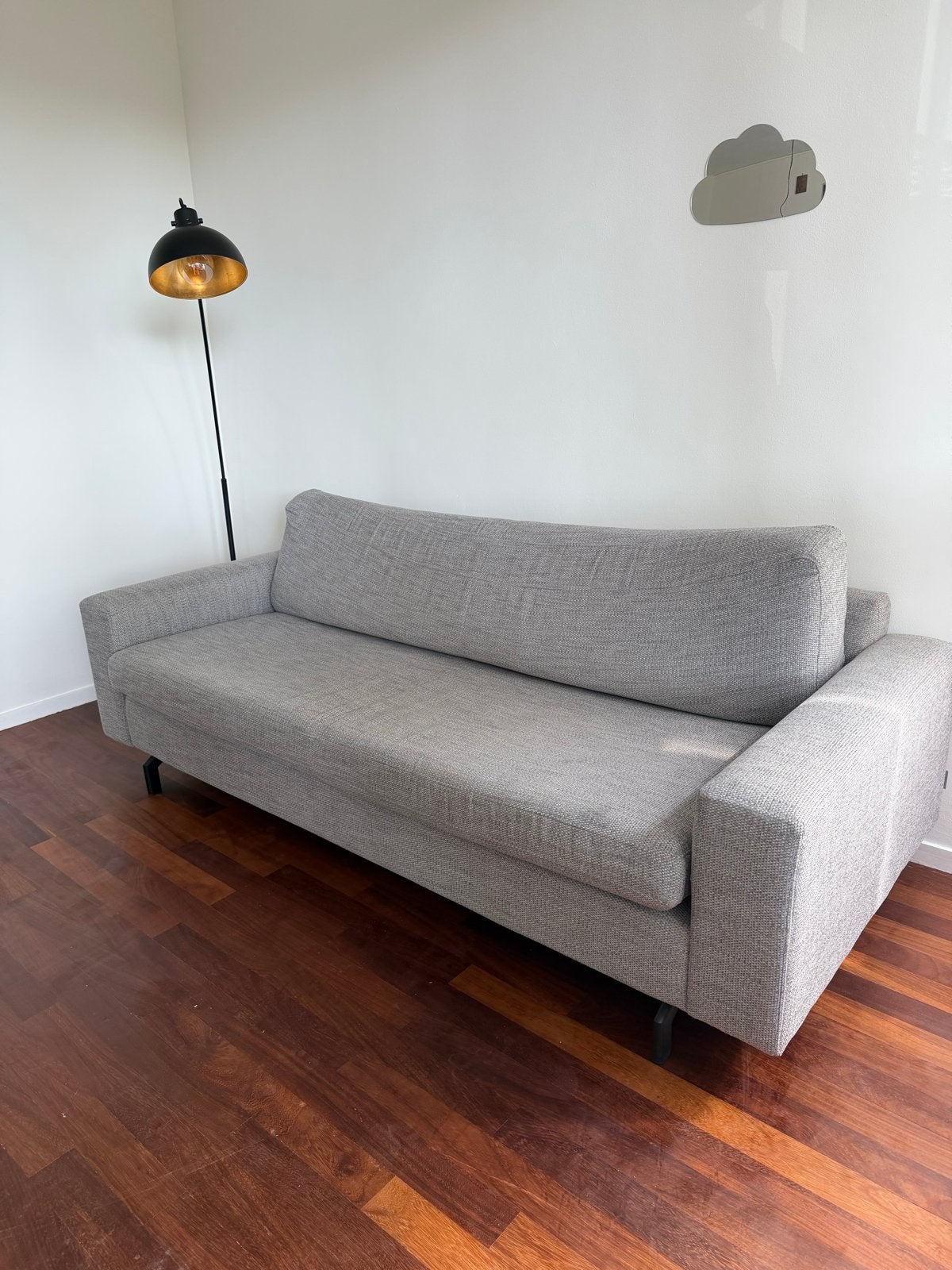 Zuiver grijze 2-persoons bank, Ophalen, Gebruikt, Tweepersoons, 75 tot 100 cm