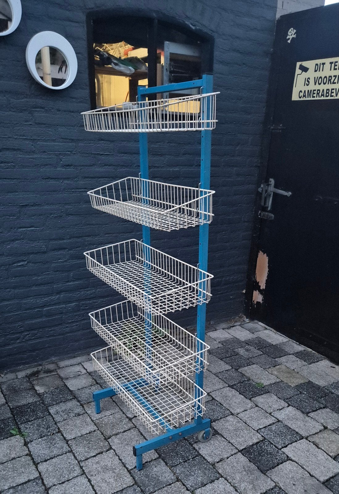 Vintage winkelrek met verstelbare mandjes, Ophalen, Huis en Inrichting