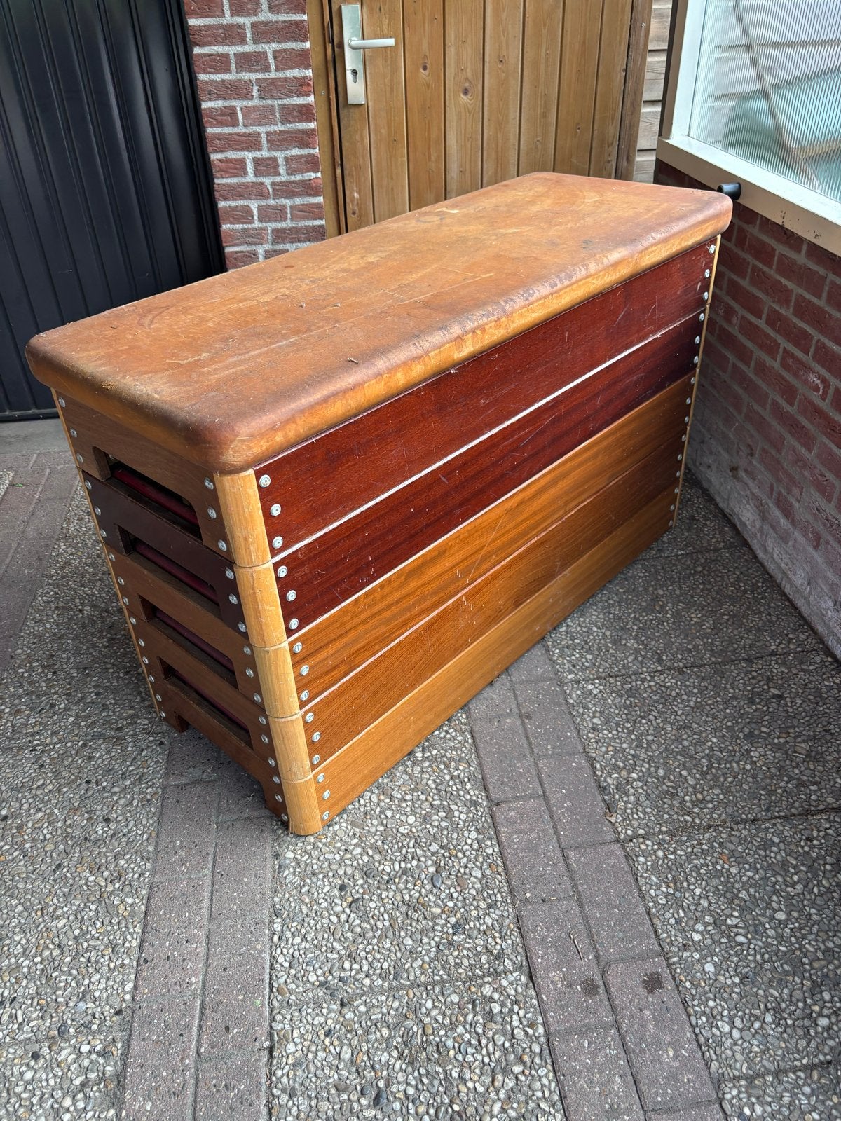 Vintage turnkast / Gymnastiekkast - Hout, Ophalen