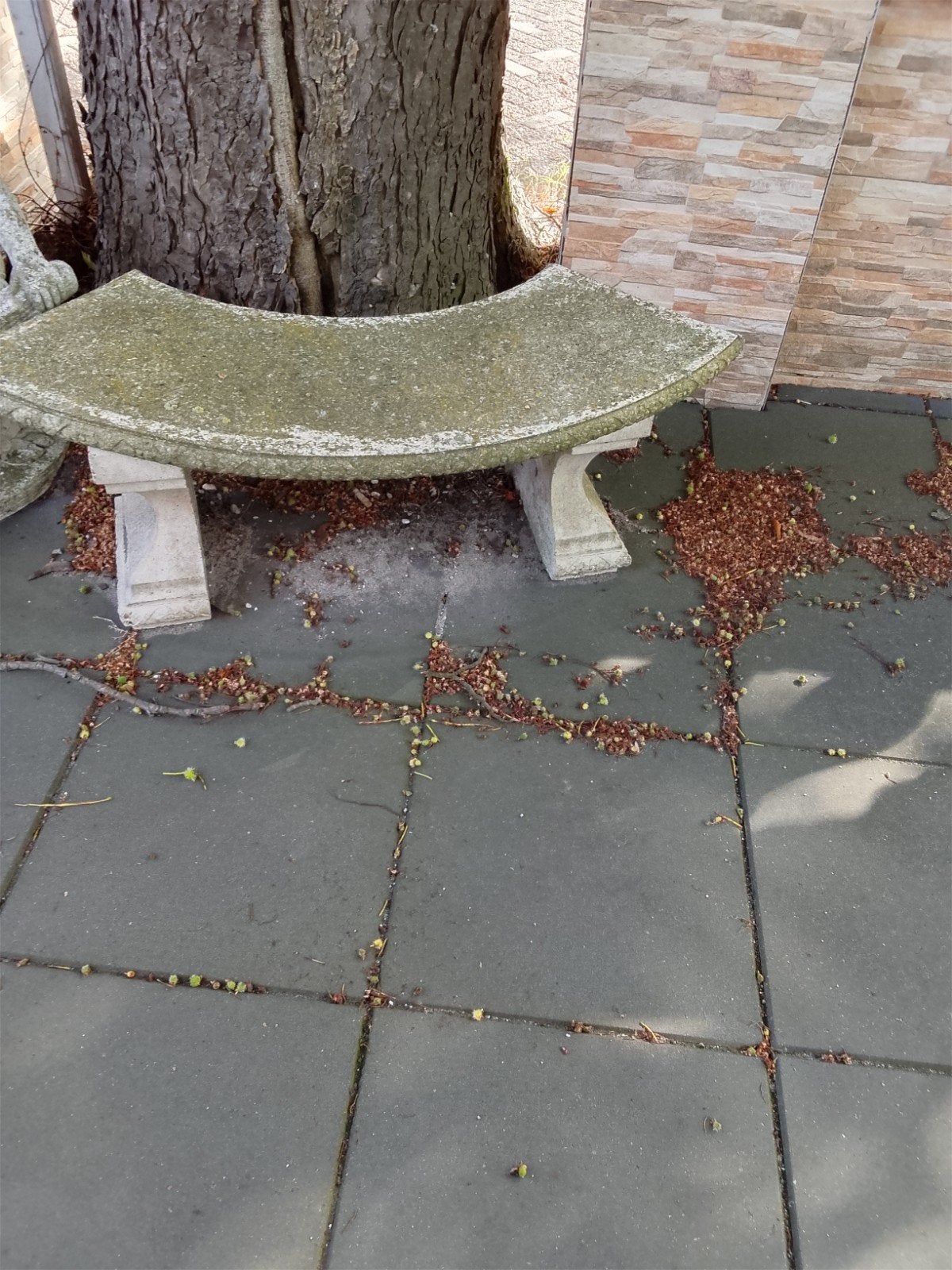 Decoratieve betonnen tuinbank voor boom, Tuin en Terras, Ophalen, Gebruikt, Overige materialen