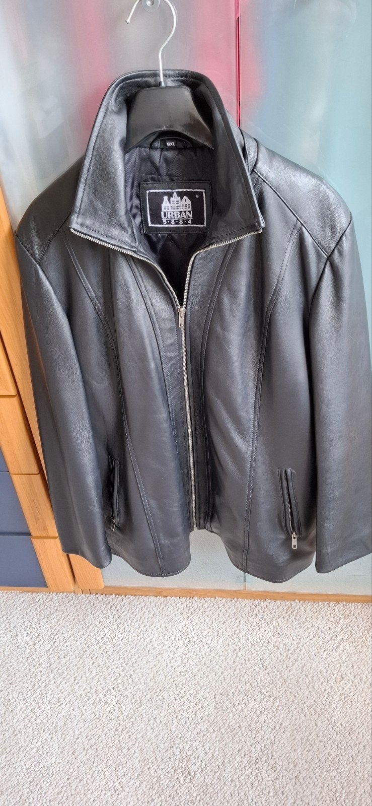Zwart leren jas van Urban, maat 6XL, Kleding | Dames, Jassen | Zomer, Zwart, Maat 46/48 (XL) of groter, Nieuw, Ophalen of Verzenden