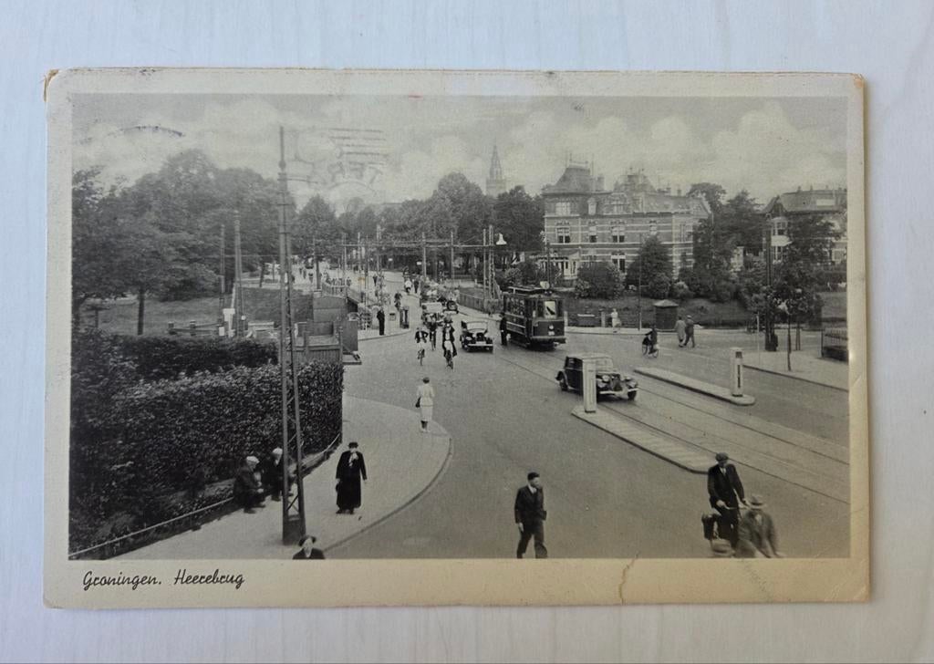 Groningen,  Heerebrug, Ophalen of Verzenden, 1940 tot 1960, Gelopen, Groningen