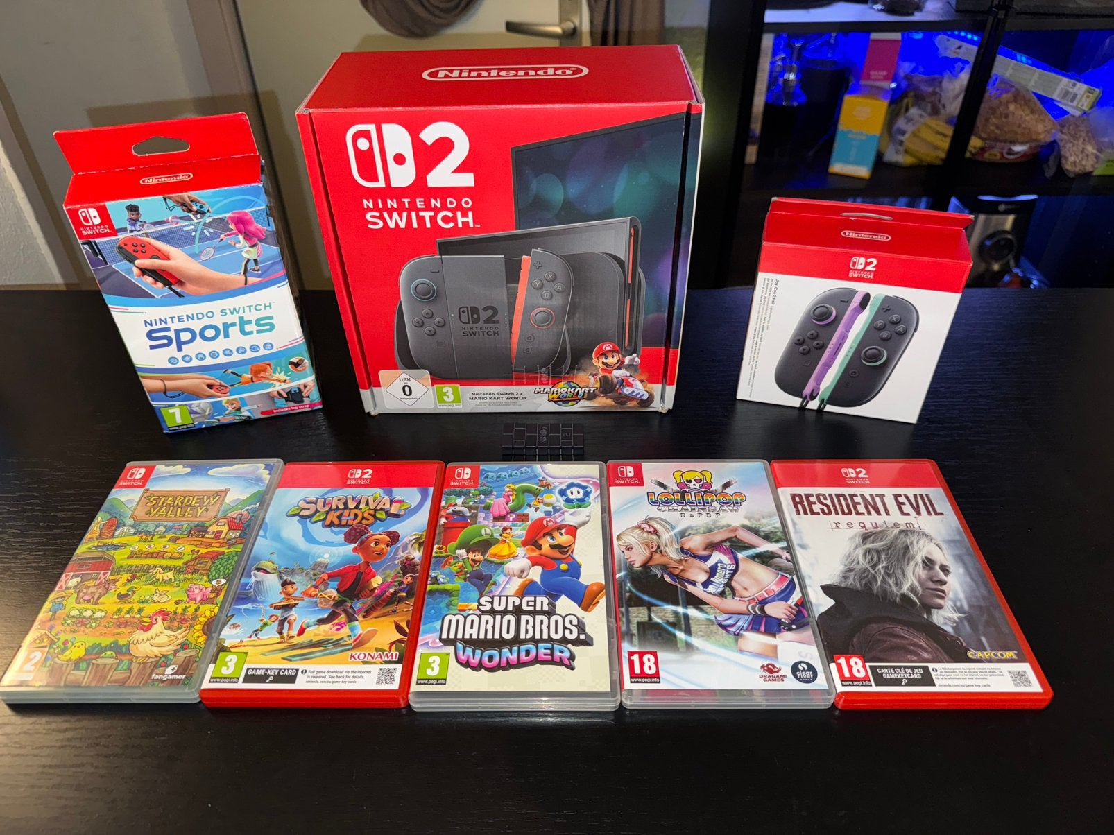 Nintendo Switch 2 + Extra Controller + 6 Games + 8Bitdo, Met games, Met 2 controllers, Ophalen of Verzenden, Zo goed als nieuw