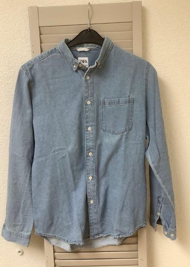 fijne (warme) mannen/jongens overhemden mt M, L, XL oa jeans, Ophalen of Verzenden, Zo goed als nieuw, Blauw, Overige halswijdtes