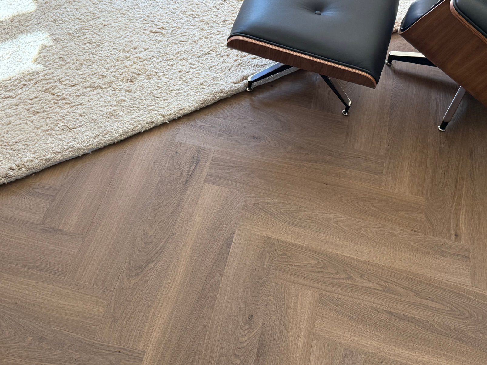 Nieuw - 14m2 - PVC visgraat (vinyl) vloer - eiken look, Huis en Inrichting, Stoffering | Vloerbedekking, Ophalen, Nieuw, Bruin