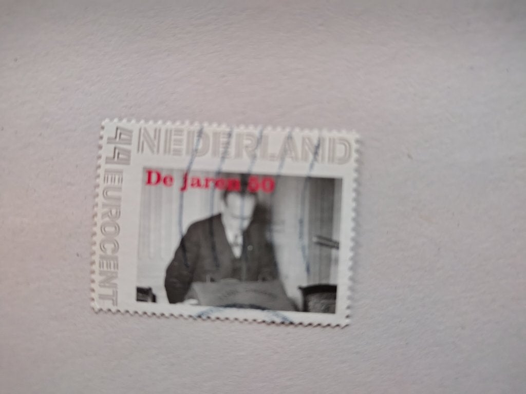 Persoonlijke postzegel de jaren 50 Willem Drees, Postzegels en Munten, Verzenden, Na 1940, Gestempeld