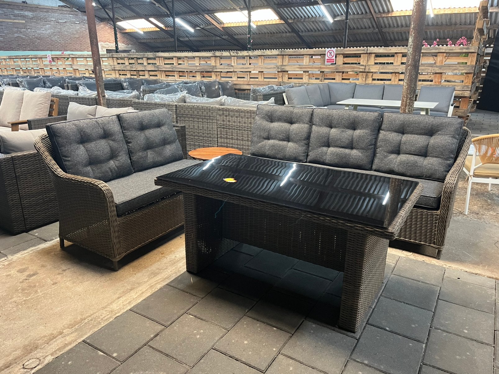 Dining Loungeset MOET WEG! Nu €450!!, Tuin en Terras, Ophalen, Nieuw, Wicker, 5 zitplaatsen