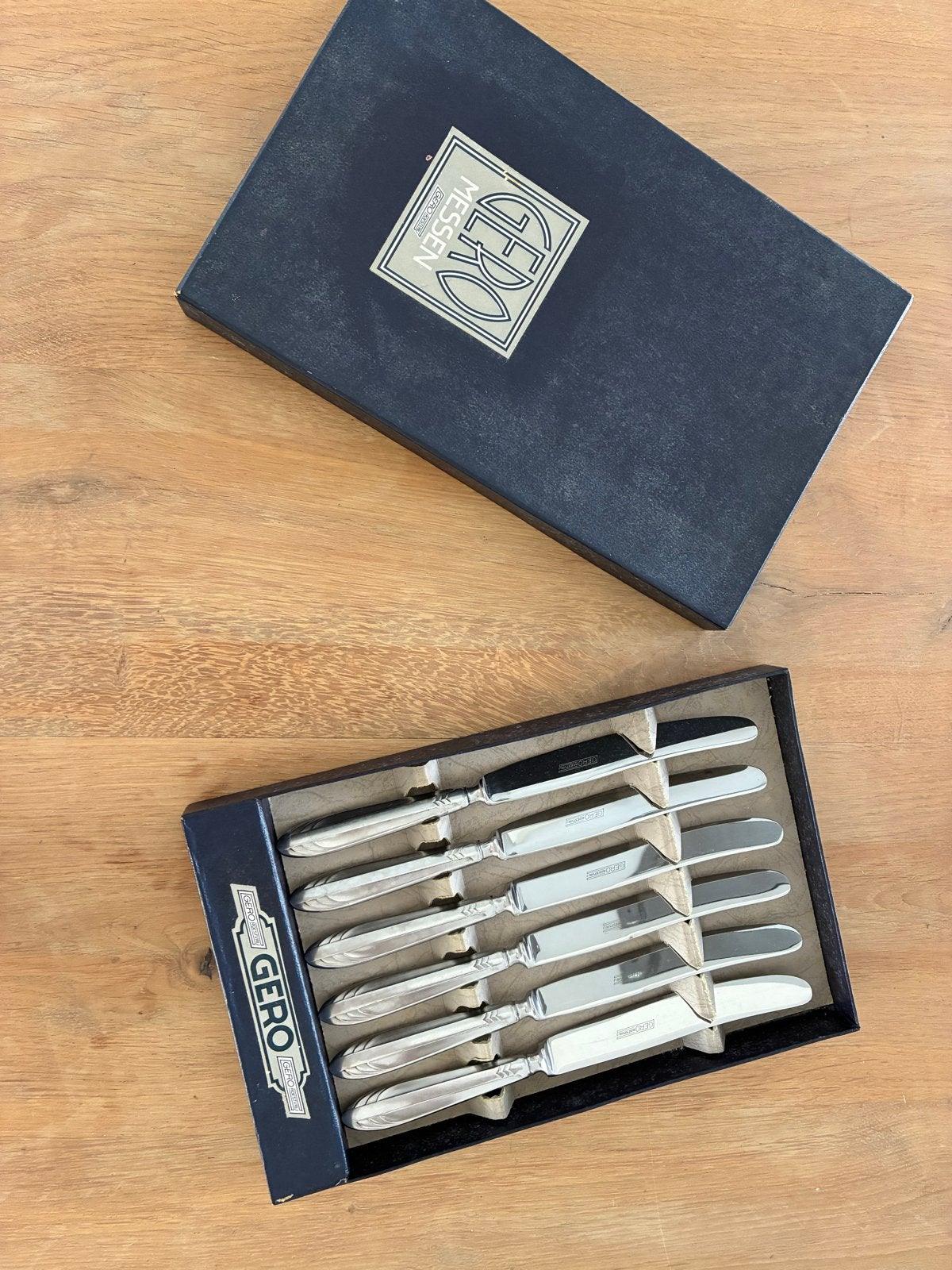 Gero Messen - Zes Tafelmessen in Originele Doos model Rokje, Ophalen of Verzenden