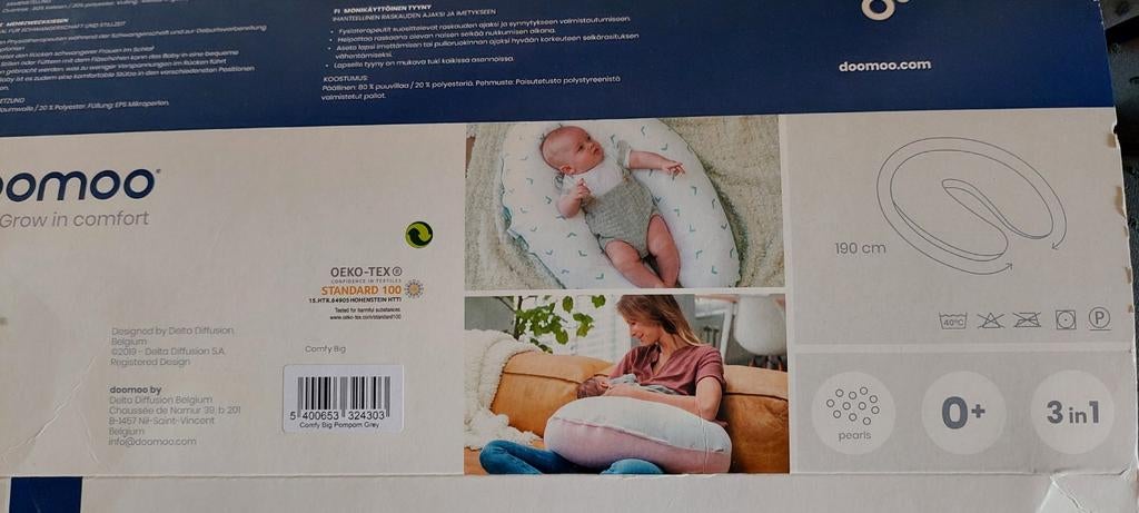 Doomoo Comfy Big voedingskussen - Grijs, Ophalen of Verzenden, Zo goed als nieuw