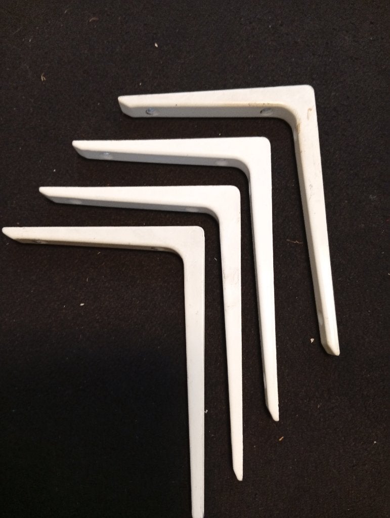 plankdragers wit metaal 20 x15 4 stuks, Ophalen of Verzenden, Gebruikt, Minder dan 50 mm, Overige typen