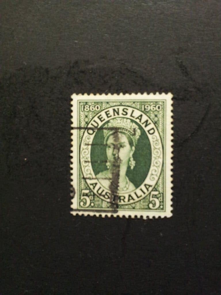 Australië Queensland M Koningin Elizabeth 1960 gestempeld, Postzegels en Munten, Ophalen of Verzenden, Gestempeld