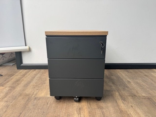 Metalen ladeblok antraciet + topblad, Huis en Inrichting, Kasten | Ladekasten, 3 of 4 laden, Ophalen, Minder dan 50 cm, Minder dan 100 cm