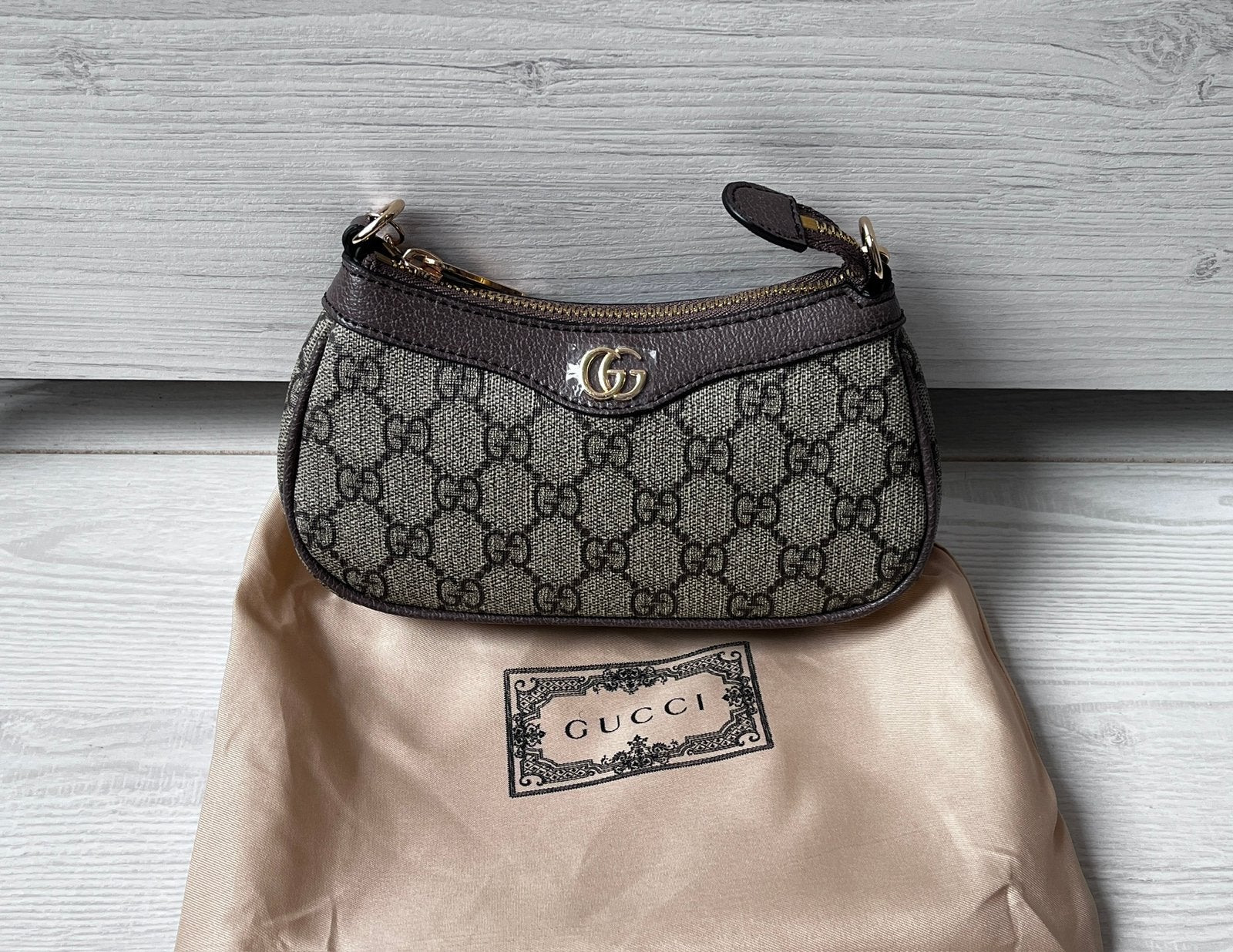 Nieuwe Gucci Ophidia Mini Bag, Overige merken, Beige, Nieuw, Ophalen of Verzenden