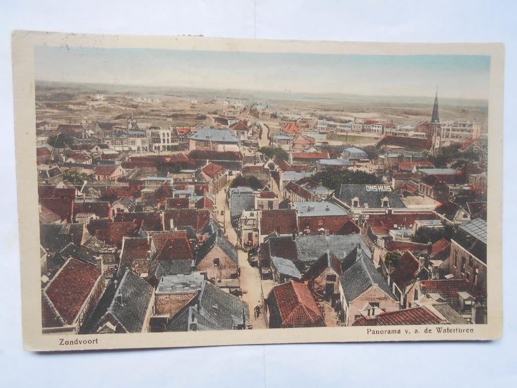 Zandvoort panorama van de watertoren in 1916 oud Zandvoort, Ophalen of Verzenden, Voor 1920, Gelopen, Noord-Holland