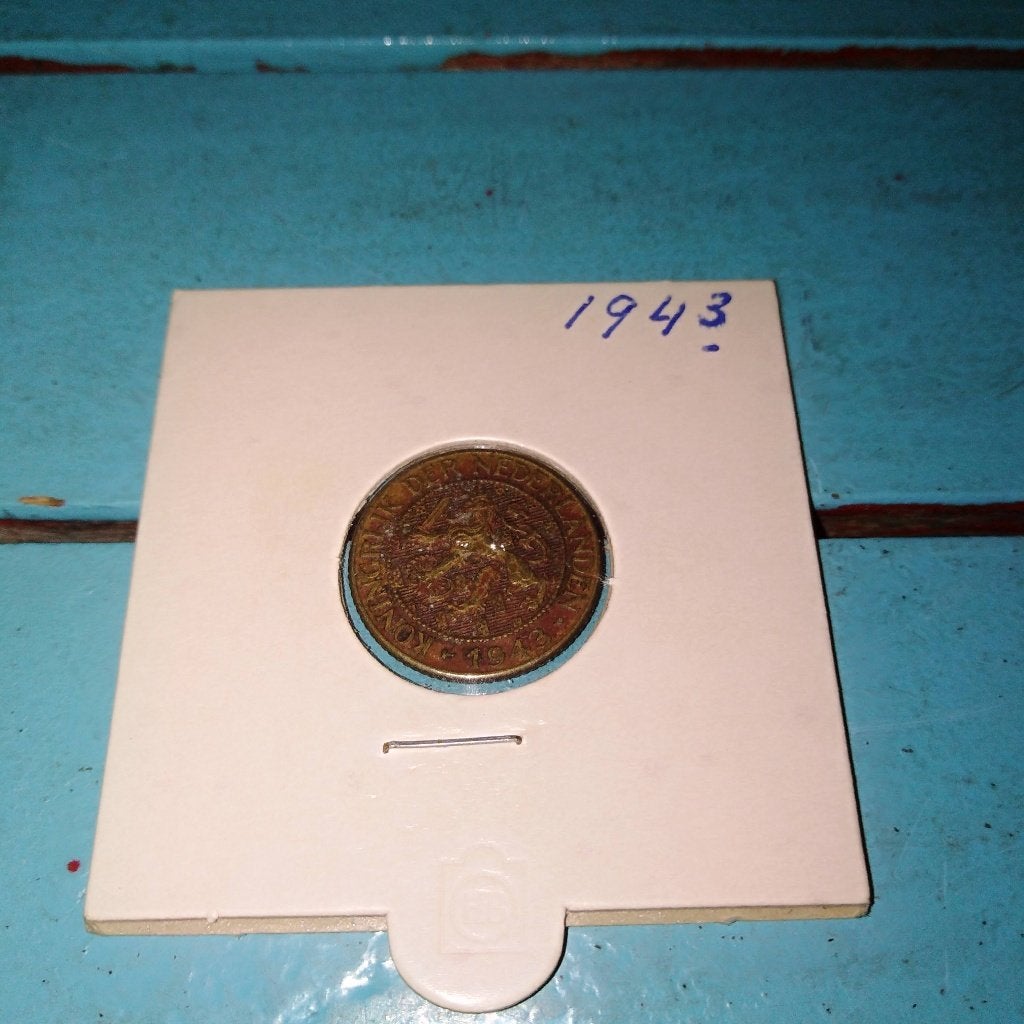 Nederlandse 1 cent munt uit 1943  Suriname en Curaçao, Postzegels en Munten, Ophalen, Koningin Wilhelmina, 1 cent, Losse munt