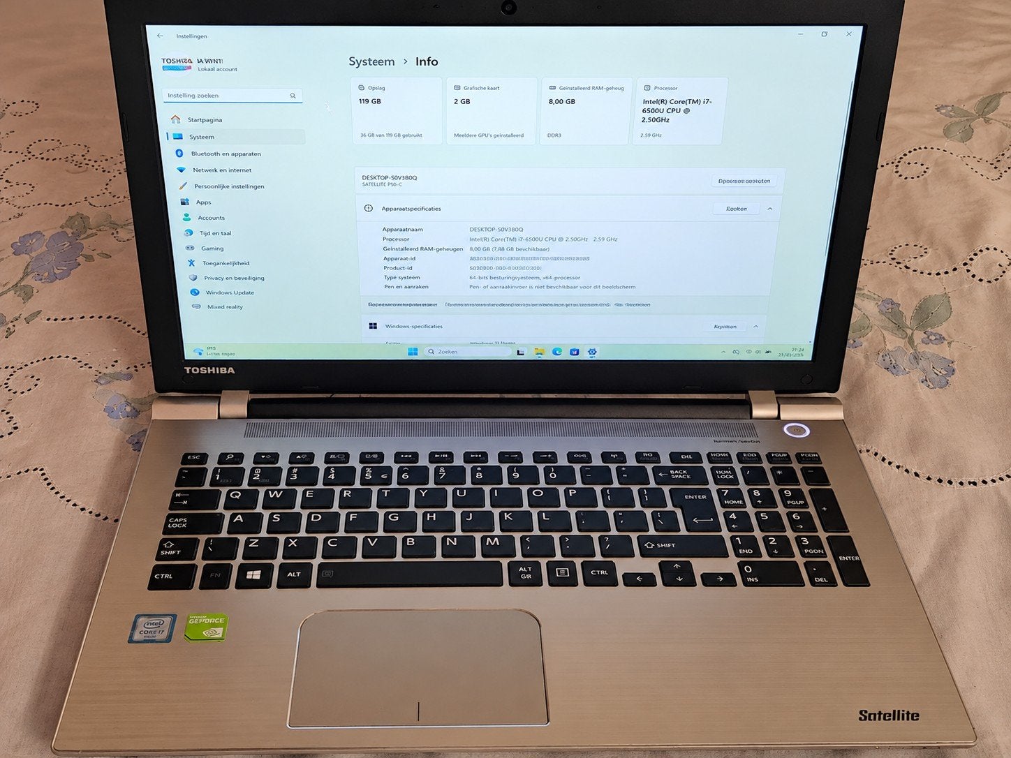 Toshiba Satellite P50-C – Intel Core i7 – 8 GB RAM – 128 GB, Computers en Software, Met videokaart, 2 tot 3 Ghz, 15 inch, 8 GB