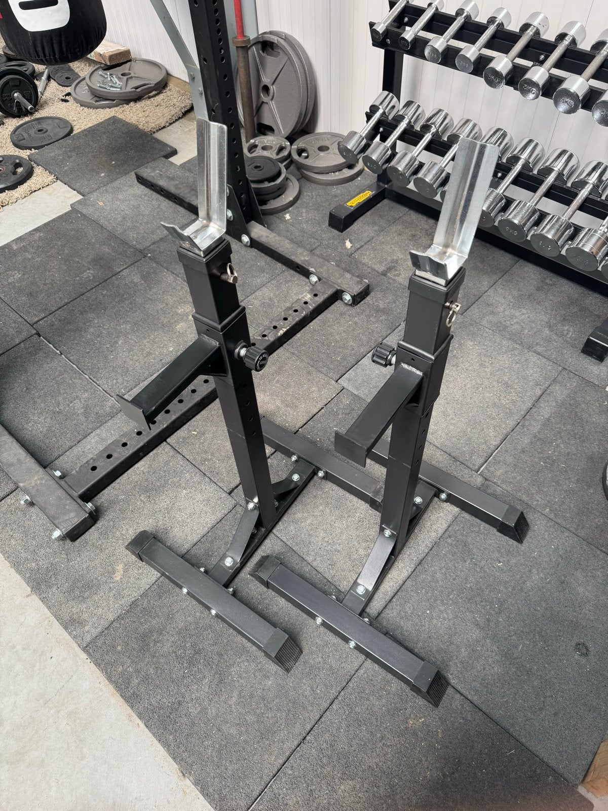 Verstelbaar Squat Rack met Stabilisatieframe, Krachtstation, Benen, Ophalen of Verzenden, Zo goed als nieuw