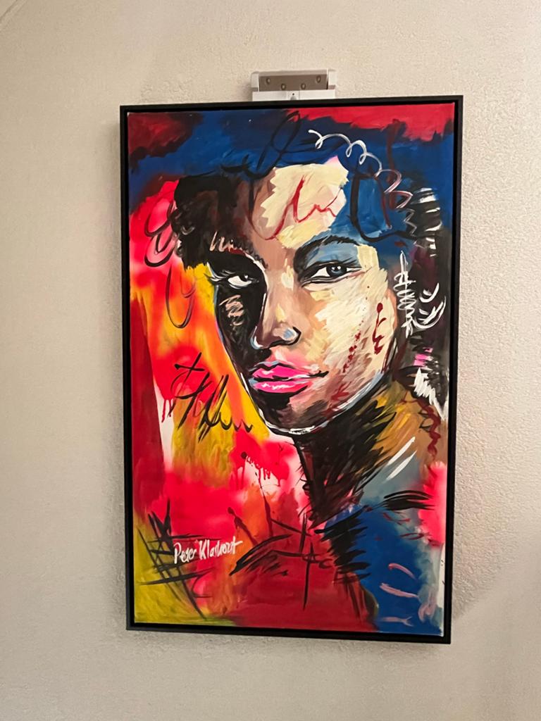Uniek Schilderij Peter Klashorst - Levendig Portret, Antiek en Kunst, Kunst | Schilderijen | Modern, Ophalen of Verzenden