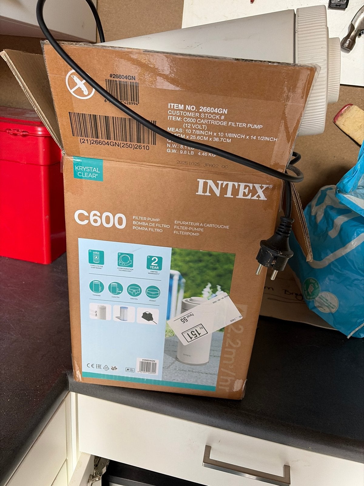 Intex Krystal Clear C600 filterpomp voor zwembad, Ophalen, Zo goed als nieuw, Zwembadpomp