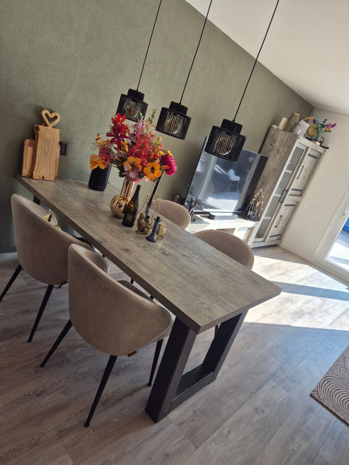 Eettafel, Ophalen, 50 tot 100 cm, Zo goed als nieuw, 150 tot 200 cm