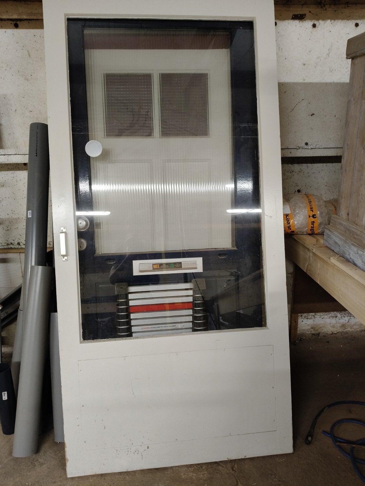 Gebruikte Buitendeur met Glas en Brievenbus, Gebruikt, Schuifdeur, 200 tot 215 cm, Glas
