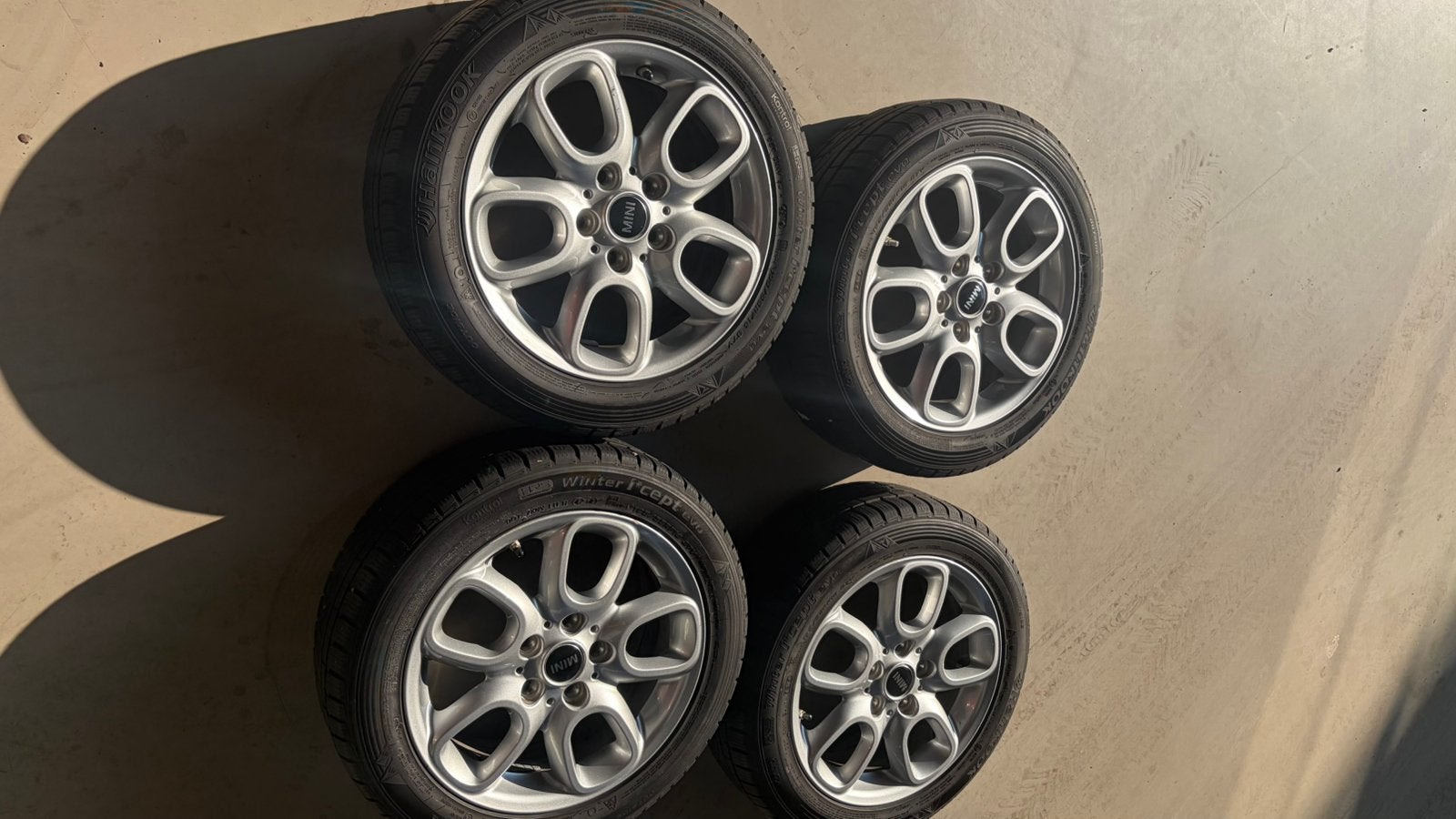 Mini Cooper velgenset 16 inch F55 F56 F57, Ophalen, Gebruikt, 16 inch, Banden en Velgen