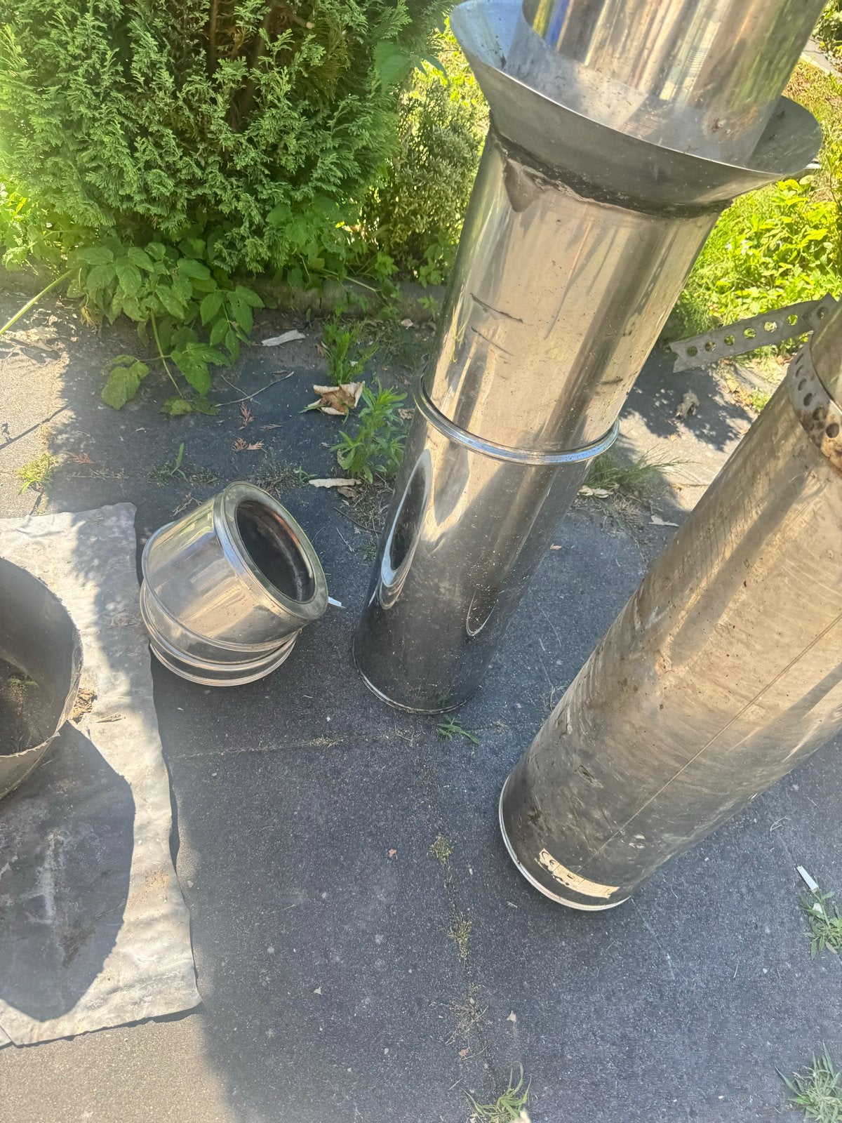 Dubbelwandige RVS Rookkanaal / Schoorsteenpijp 150 mm, Gebruikt, Overige typen, Minder dan 60 cm, Ophalen of Verzenden