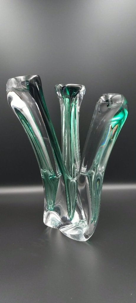 Val Saint Lambert - Delvenne - candelabra (groot) - groen, Ophalen of Verzenden