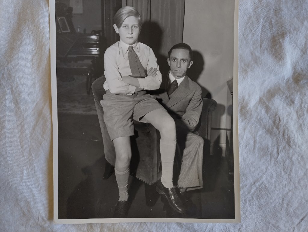 Harald Quandt en Goebbels, Verzamelen, Ophalen of Verzenden, Landmacht, Duitsland, Foto of Poster