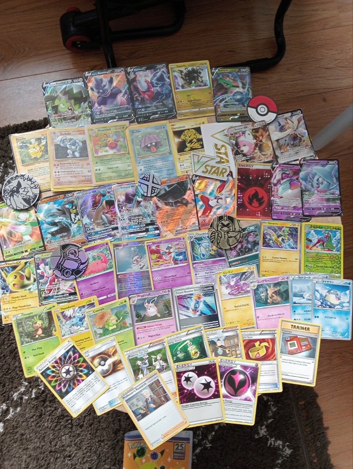 Grote collectie Pokémon kaarten - Diverse condities, Ophalen, Gebruikt, Meerdere kaarten, Foil