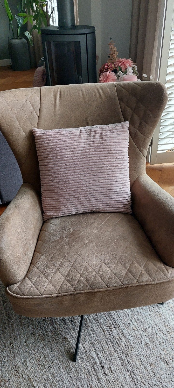 Draai fauteuil van de Bommel in taupe, Huis en Inrichting, Ophalen, Gebruikt, 75 tot 100 cm, 75 tot 100 cm