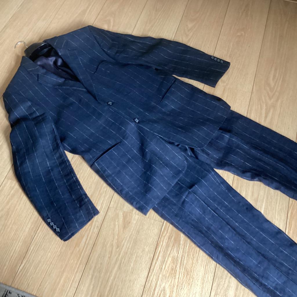 STONES  manen KOSTUM 100% LEINEN kleur blauwe met  maat 54, Ophalen of Verzenden, Maat 52/54 (L), Blauw